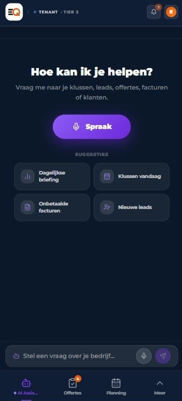 EasyQ AI Command Center chat interface